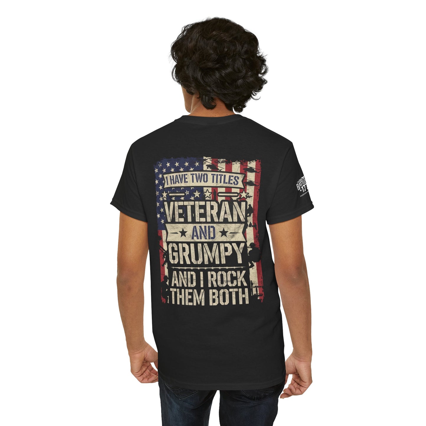Grandpa Veteran T-shirt I Have Two Titles Front and Back Print